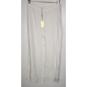 Three Dot Women's Sz. 4 100% Linen White High Rise Wide Leg Pants NWT